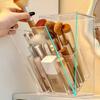 Flip-Top Clear Makeup Brush Holder Cosmetic Storage Box Dust-Proof Desktop Organizer for Brushes And Accessories