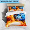 3PCS Football Player In Flames 3pcs Bedding,Including 3PCS Duvet Cover And 2pcs Pillowcases Perfect for Christmas,Ideal for Bedroom, Dormitory