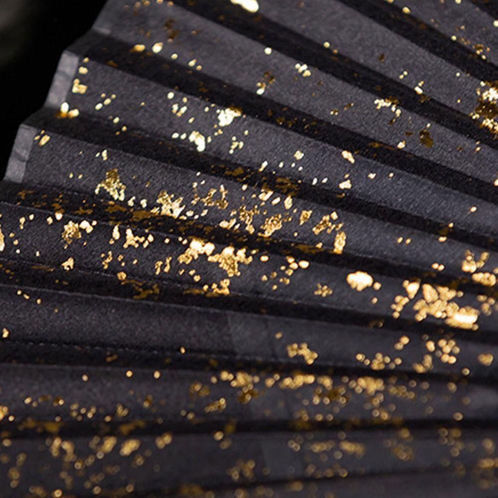 Gold Silver Handheld Bamboo Fan Chinese Style Cool Fan Creative Dance Fan Performances Party