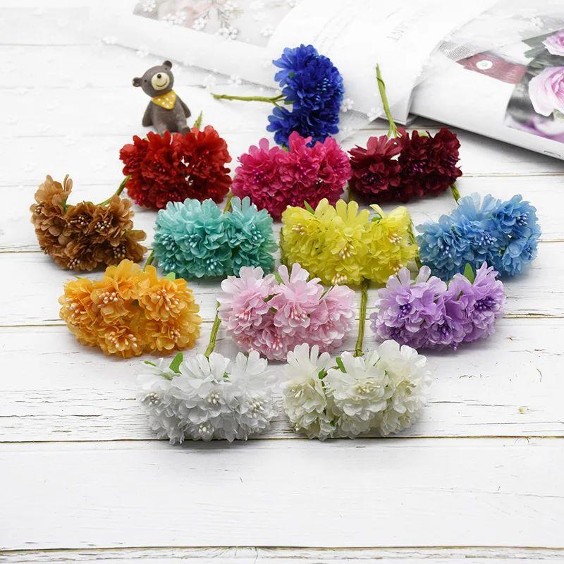 Silk Carnation Artificial Flower Christmas Home Outdoor UV protection garden Wedding Holiday Party Decoration Diy gift Candy Box