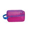 Candy Color Mesh Cosmetic Bag Large Capacity Transparent Sundries Storage Bag with Zipper Internal Pocket