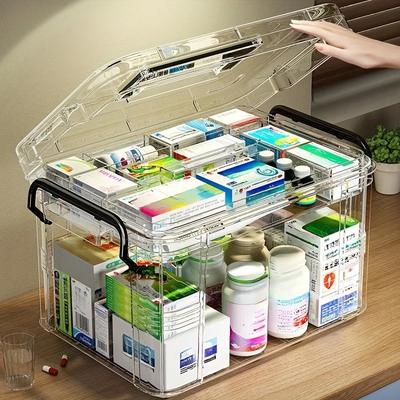 Convenient and Transparent Medicine Organizer Box for Home and Travel with Easy Access