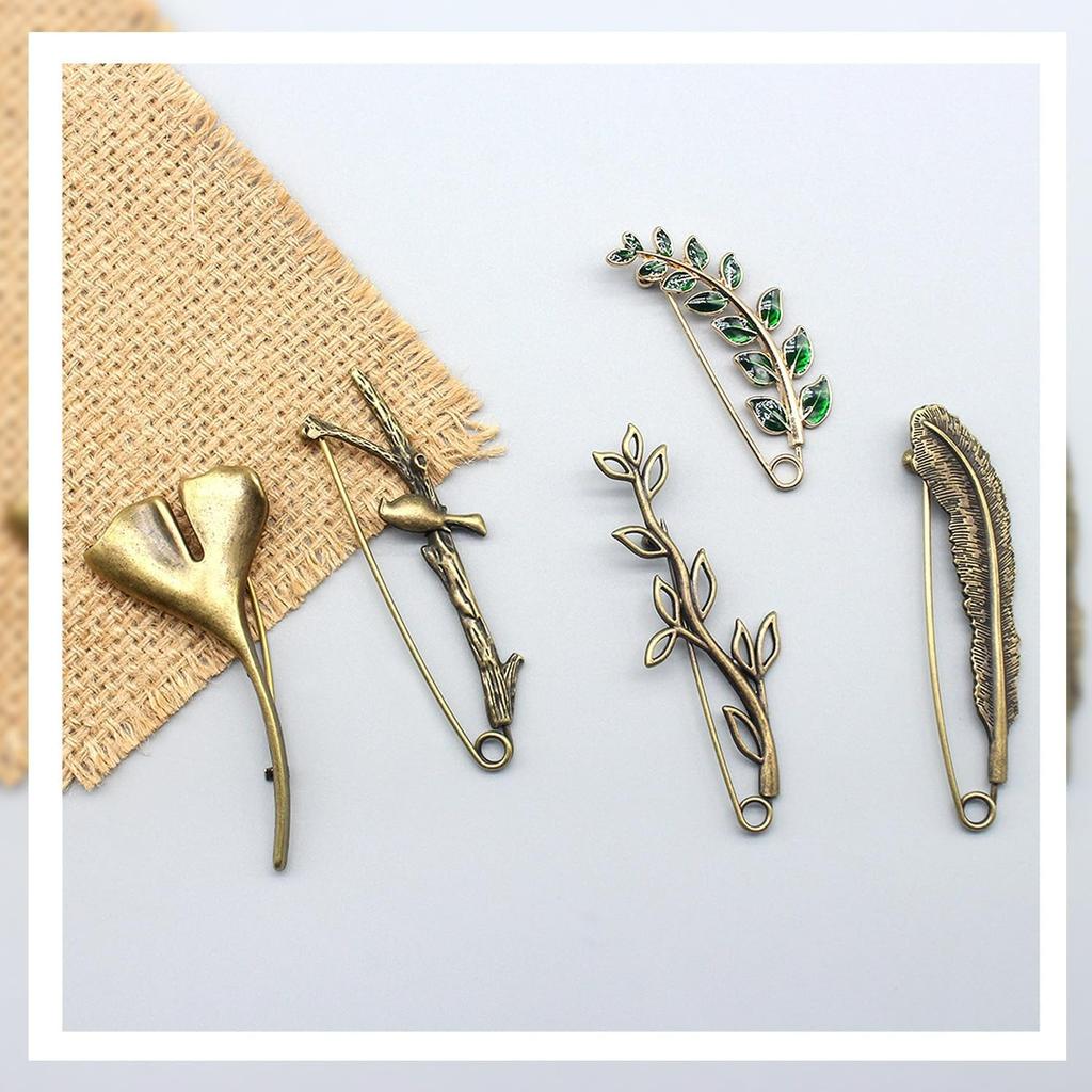 5 Pcs Decorative Pins Safety Pins Steel Lock Pins Vintage Alloy Brooches Large Bronze Pins for Dressing Up Shawls Wraps Skirts Scarf Blankets Hats