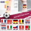 10pcs Football Match Temporary Waterproof Oblong & Heart & Lip World National Flag Face Tattoos Sticker