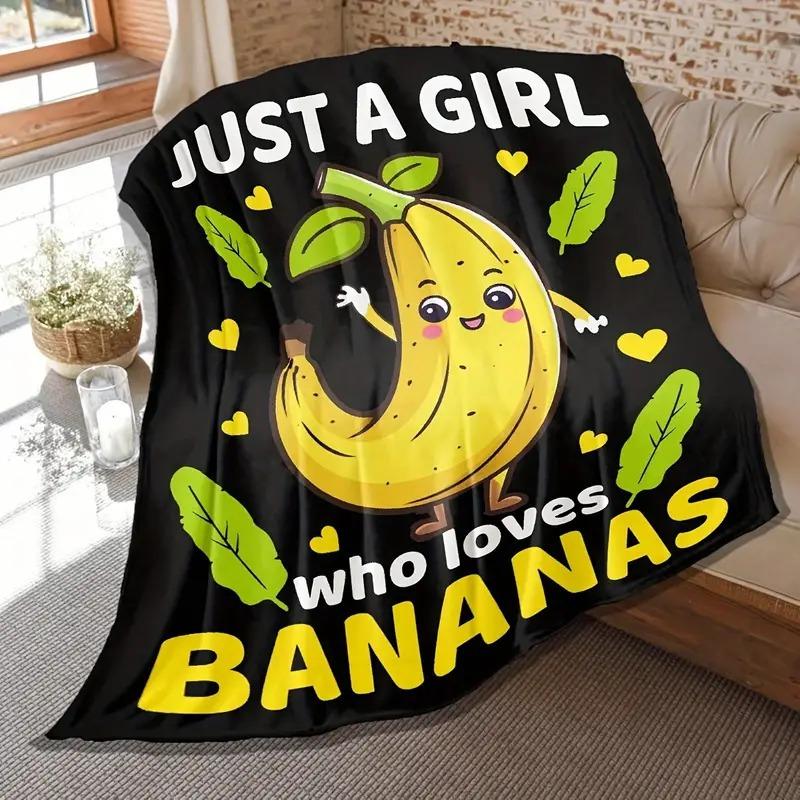 Coperta Stampata con Banane Carine per Divano Letto Viaggio Campeggio Soggiorno Ufficio Coperta Condizionata per Tutte le Stagioni Regali