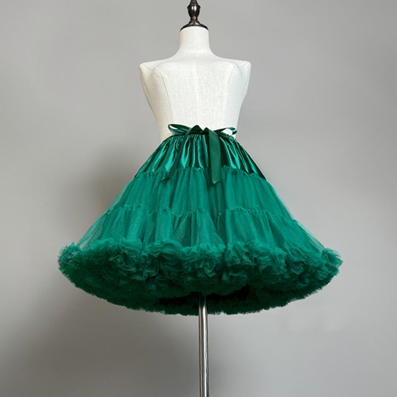 Black Lolita Cloud Petticoat: 45cm Halloween Devil Soft Girl Puffy Skirt