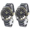 Time Machine Pair Gold and Black Watch, Ceramic, VV048GDBK, Pre-owned