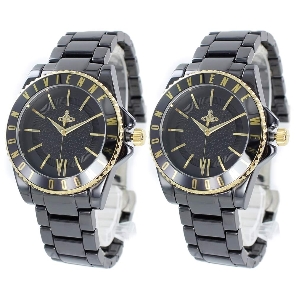 

Vivienne Westwood Time Machine Pair Gold and Black Watch, Ceramic, VV048GDBK, Pre-owned