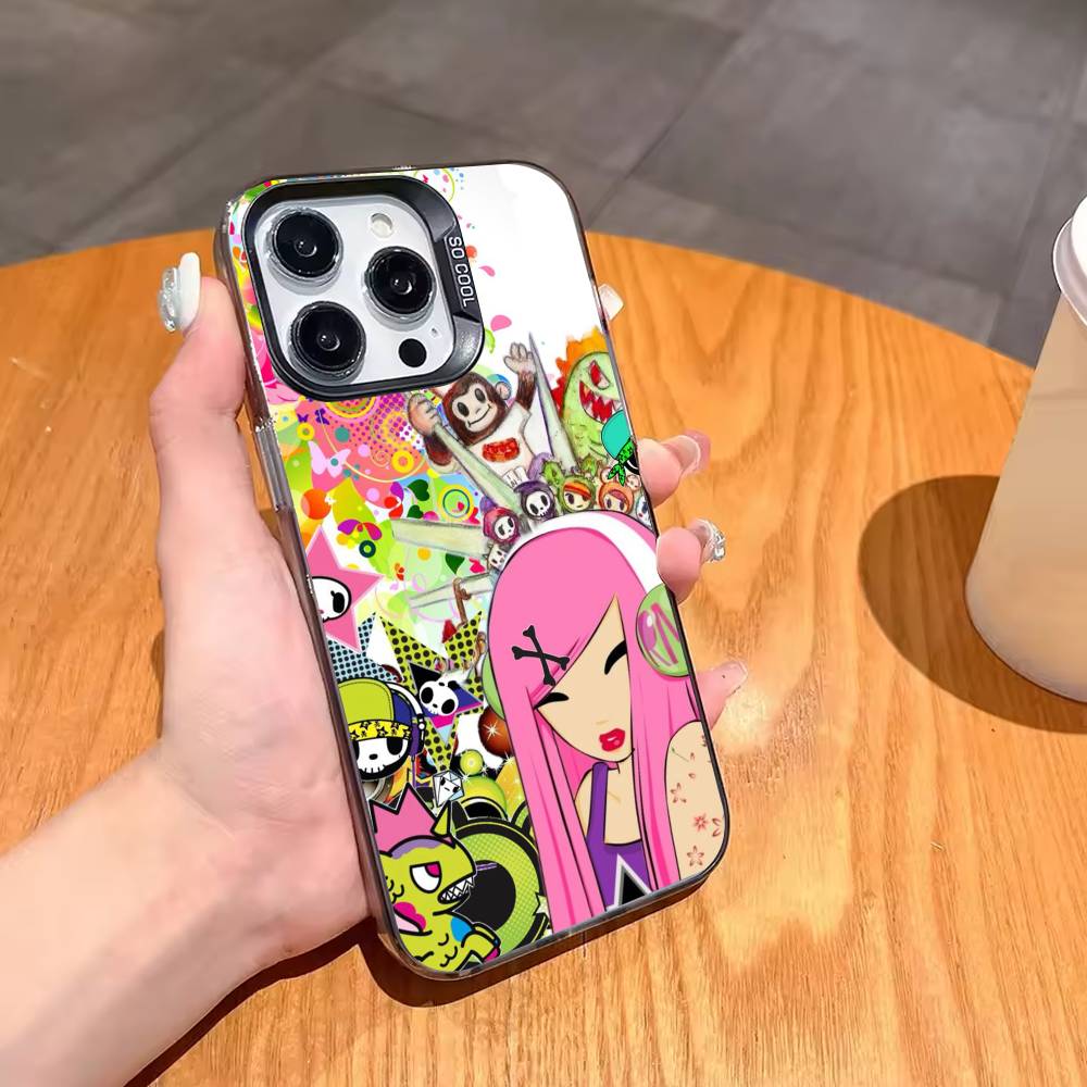 J-style Tokidoki A-Art B-Bright Phone Case For iPhone17,16,15,14,13,12,11,Pro,MAX Gray Matte Silicone Black Cover