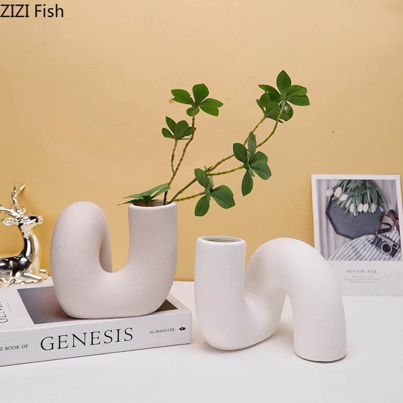 Keramikvase Kreative Trockenblumenvase Wohnzimmerdekoration Kunst Blumenarrangement Ornamente Heimdekorationszubehör