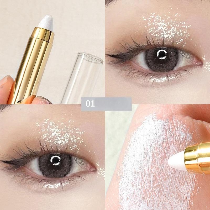 Smoky Dark Green Eyeshadow Pencil Stick 12 Colors Metallic Glitter Eye Shadow Highlighter Pen Makeup Tool Waterproof Pearlescent