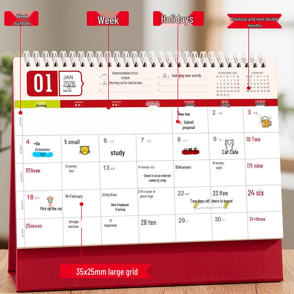 2026 Minimalist Morandi Desk Calendar: Creative Self-Discipline Planner & Business Desktop Ornament