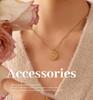 18K Gold-Plated Titanium Steel Necklace with Korean Geometric Irregular Imitation Walnut Shell Pendant