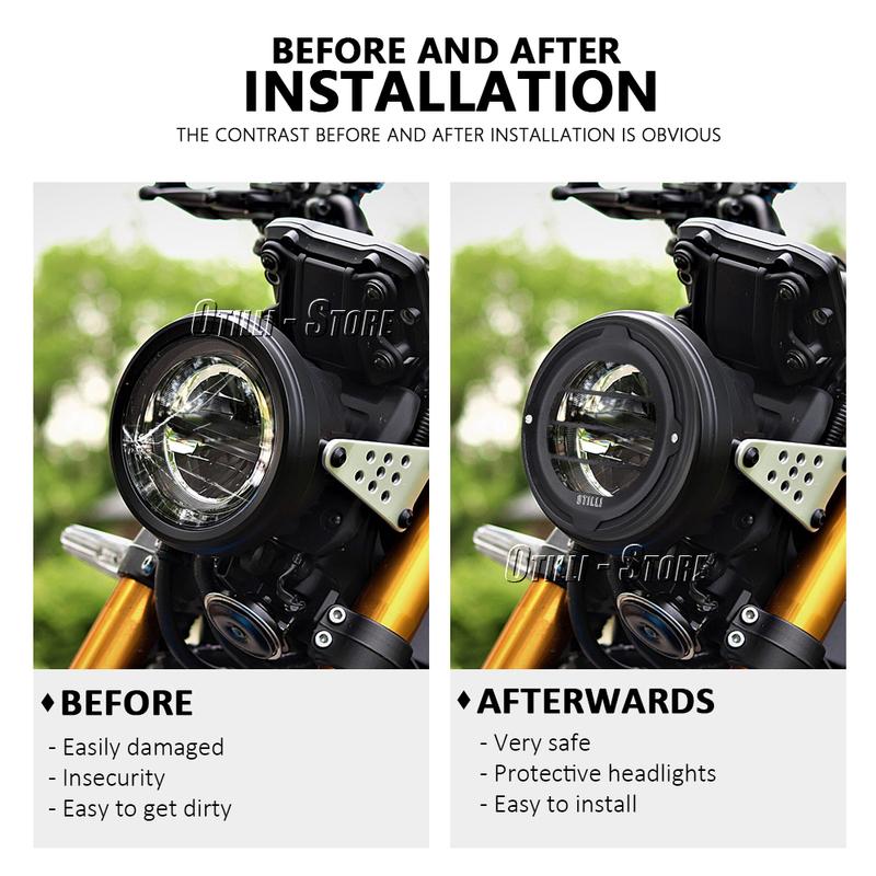 Motorcycle Accessories LED Headlight Grill Cover Aluminum+ABS For YAMAHA XSR900 XSR 900 Xsr900 Xsr 900 2022 2023