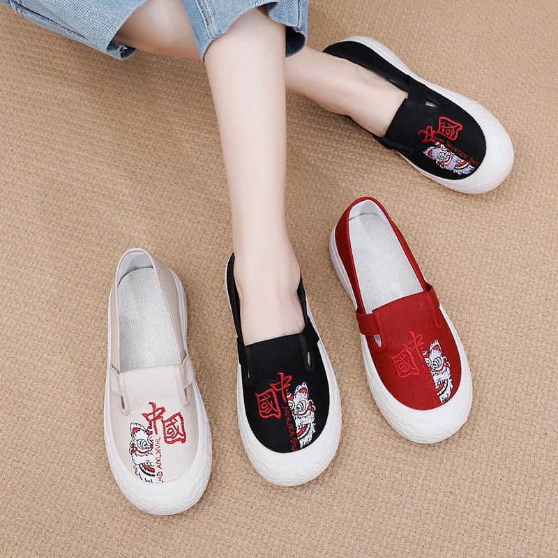 ****** and summer old ******* new women's s**t-soled canvas shoes light platform lazy shoes fashionable foreign versatile fisherman shoes