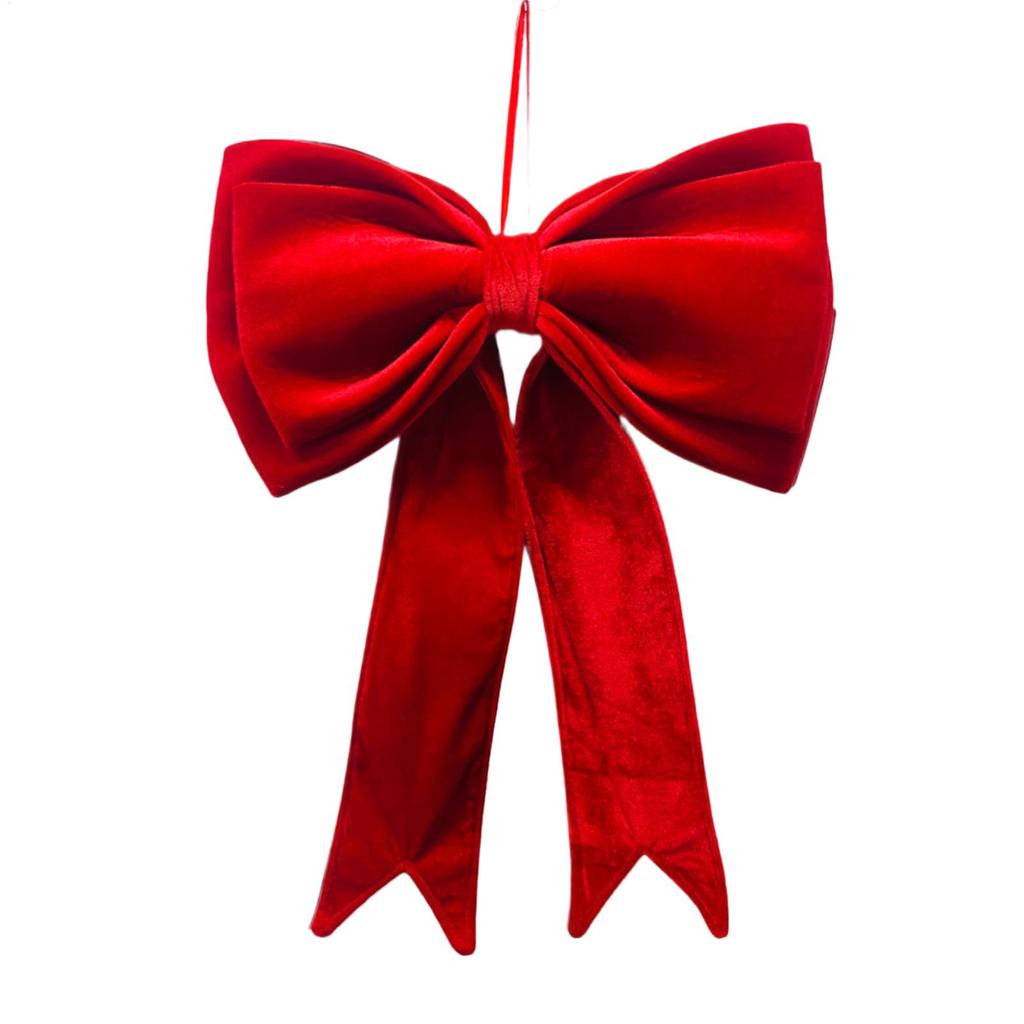 Christmas Bow DIY Xmas Trees Decoration Pendant Velvet Bows Knot Baubles Hanging Ornaments For Home Party Decorations