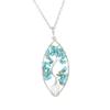 Hand-Wrapped Silver Natural Gravel Tree Of Life Necklace, Curved Crystal Lucky Tree Leaf Necklace N04