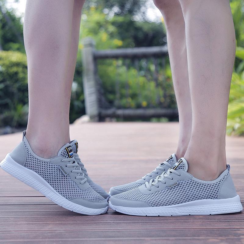 Summer Couple Net Shoes Breathable Extra Large Size Sports Shoes Casual Plus Size Net Face