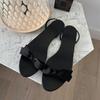 2025 Sommer neue Schleife einfache flache Schuhe mit Sandalen Leder coole Hausschuhe Damenmode