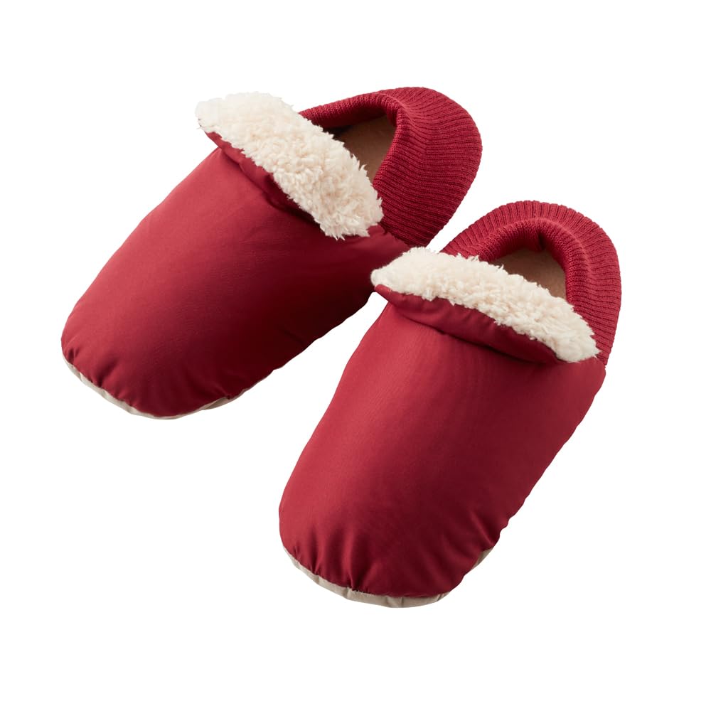 Gunze Warm Room Bound Cold Old Model Dark Sizes Cm Slippers, UCHI-COLLE Shoes, Heater, Weather, A, Red, 23.0-25.0