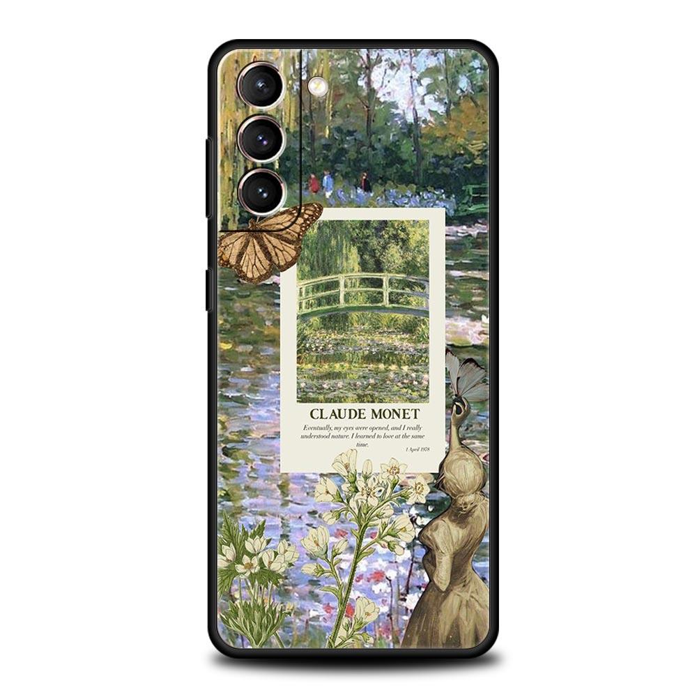 Claude Monet Art Phone Case For Samsung Galaxy S26 Ultra S25 Plus S24 FE S23 S22 5G S21 S20 Cover Black Soft