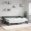 VidaXL Lit de jour avec gigogne et matelas gris foncé 80x200 cm tissu 3197440