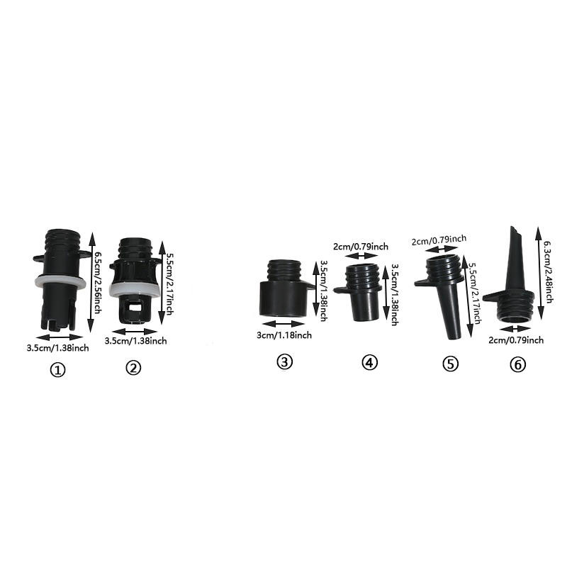 6PCS Inflatable Boats Pumps Adapter Paddle Board Pump Attachment Air Valve Adapter Kayak Accessories