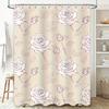 Vintage White Rose Pattern Shower Curtain Bathroom Decor Waterproof Home Supplies Pink Floral Design Polyester Fabric Water Repe