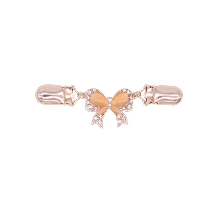 Sweater Cardigan Clip Duck-Mouth Flexible Beaded Pearl Pin Brooch Shawl Shirt Collar Buckles For Clothing Decoration