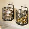 1/2/3 Grid Wall Mounted Kitchen Shelf Organizer Metal Rack Pantry Storage Garlic Ginger Hanging Wire Basket Holder