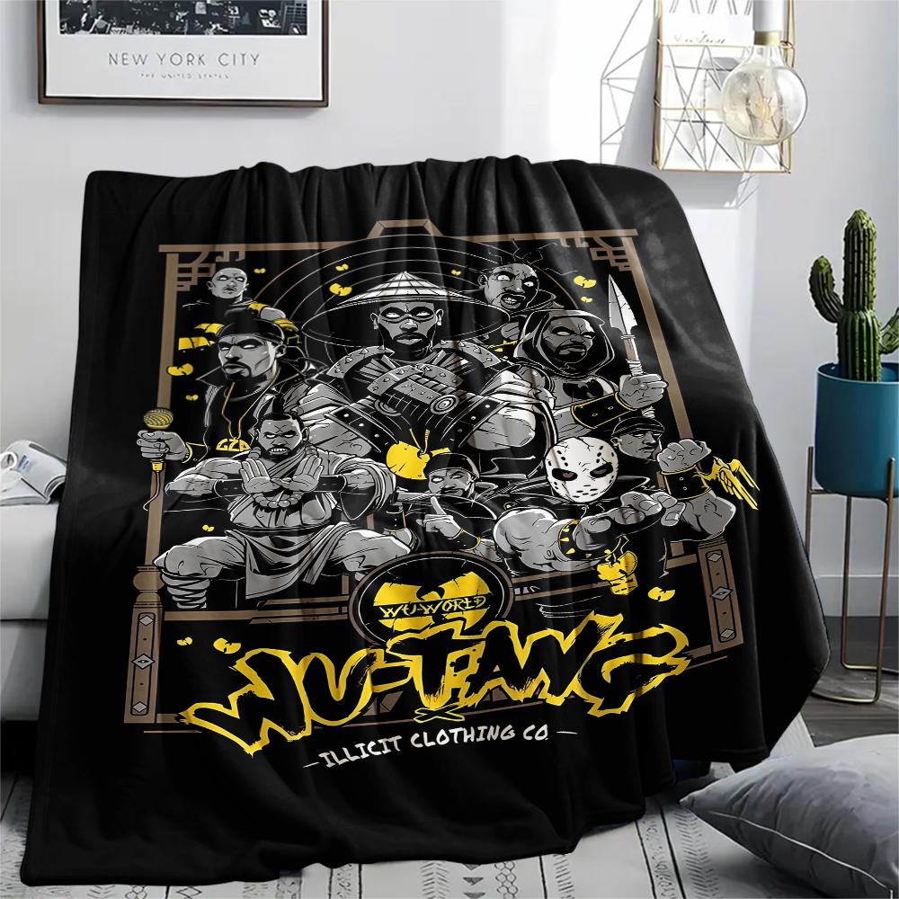 1 Pieza Manta de Franela con Estampado Wu-Tang Clan, Alta Calidad Para Todas las Estaciones, Decoración del Hogar, Calidez y Comodidad, Perfecta para Regalos de Navidad