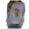 Women's Fashion Leisure Valentine's Day Print  Long Sleeve Pullover Top