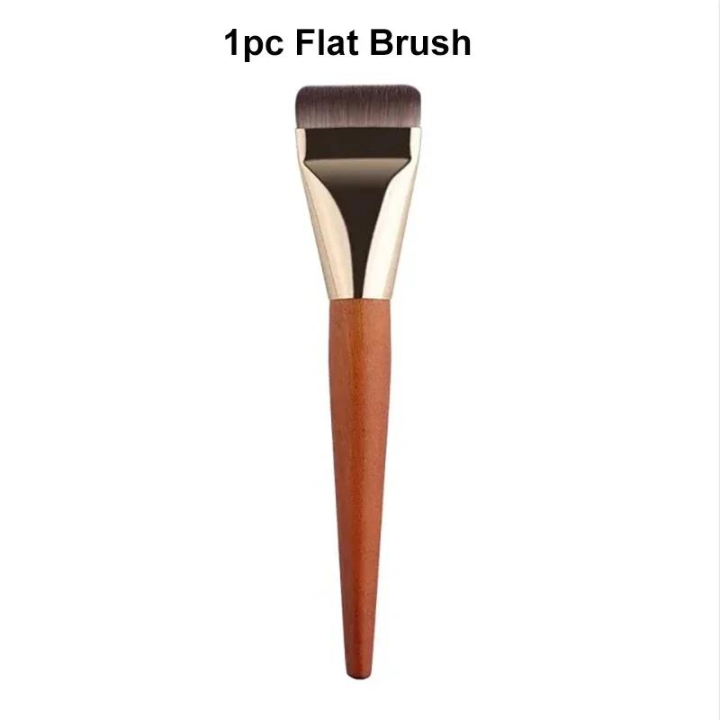 

Ультратонкие кисти для тональной основы, плоские и скошенные, безупречные кисти для консилера, деревянная ручка, мягкие ворсы, тонкие кисти для контурирования лица