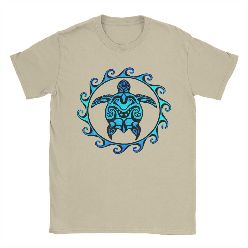 Men's Tribal Hawaiian Maori Sun Sea Turtle Island T Shirts  Top Tees Summer Y2K Funny Short Sleeve T Shirt