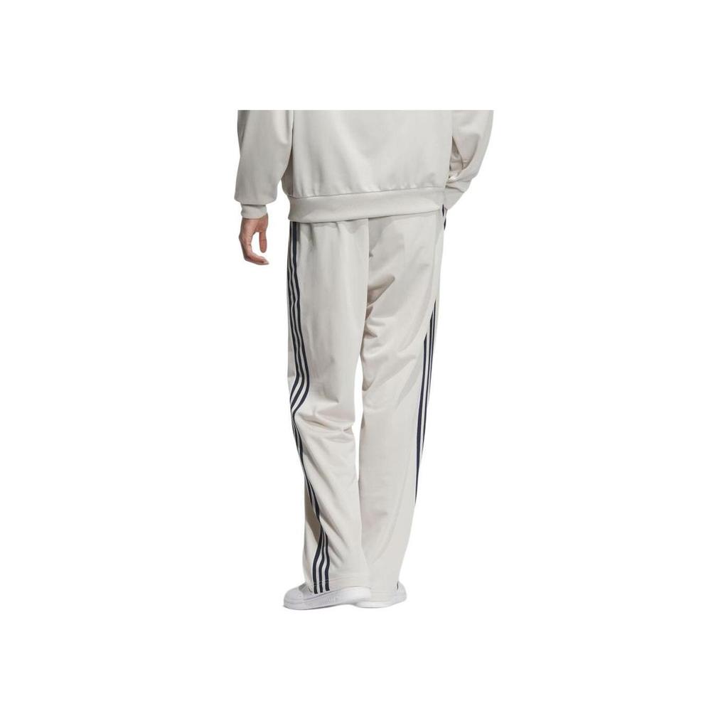 Adidas Originals Striped Elastic Waist Straight Leg Knit Sports Pants Unisex Pants Beige IZ4926