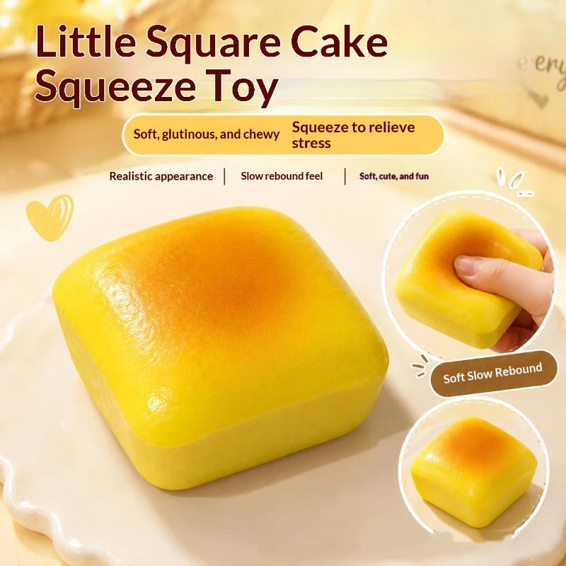 Lifelike Toast Slow Rise Squeeze Fidget Gadget Soft Elastic Stress Relief Fake Food Desktop Leisure Holiday Present