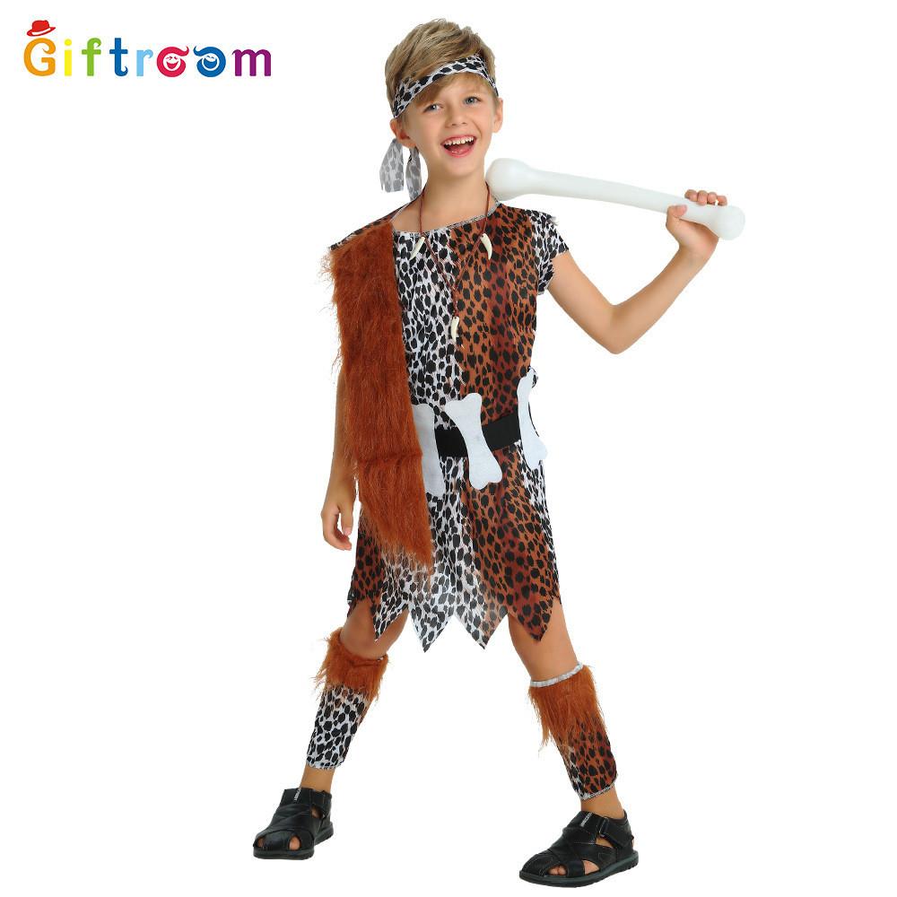 Stunning Polyester American Indian Chief Costume For Kids With Leopard Print Design