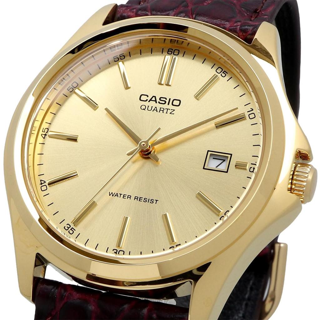 Casio Quartz Watch Gold with Brown Leather International Model Men's MTP-1183Q-9A Band, [Used]
