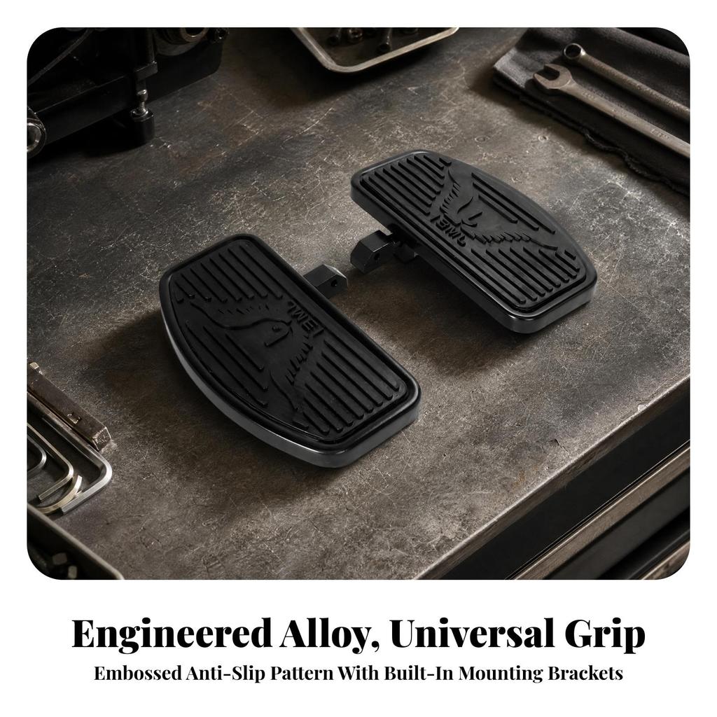 Wide Adjustable Front Motorcycle Footboard Aluminum with