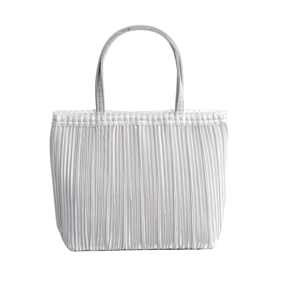 

Kouei Store Large Capacity Tote Bag, Formal, Sub-Bag, Party Bag, Horizontal Pleated, Perfect for Weddings, Graduations, Mother s Day, Silver,