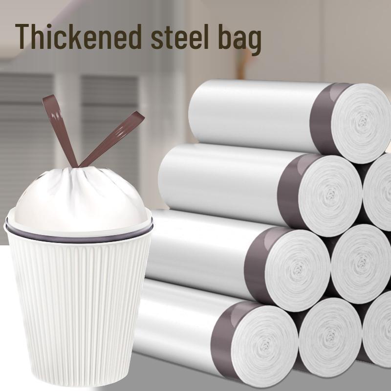 Thickened Large White Drawstring Trash Bags for Dormitory and Home Use