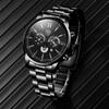 DEYROS Fashion Men's Calendar Steel Strap Watch Men's Casual Fake Three Eyes Quartz Wristwatch, Best Choice for Men's Gifts