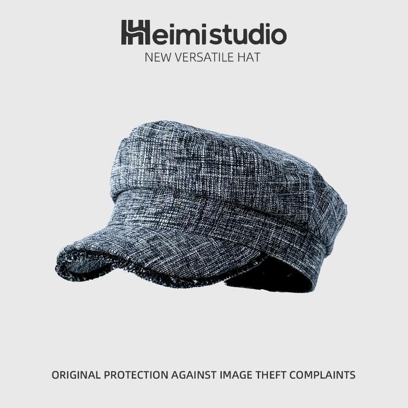 

25 Early autumn new retro grid beret children autumn and winter fashion versatile British military hat tide темно-серого