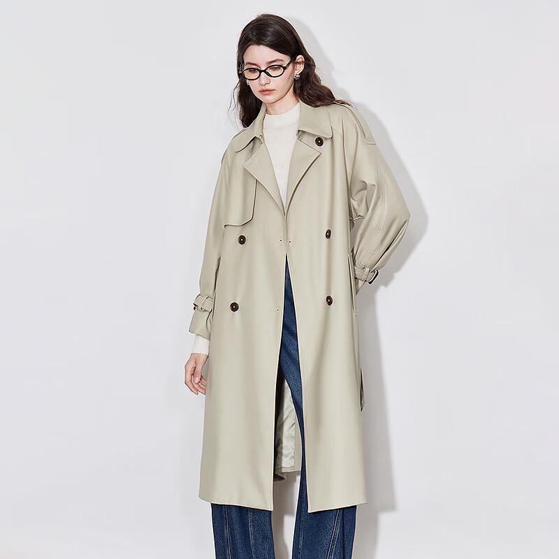 Chuyu Women's 2025 Winter Mid-Length Loose Trench Coat