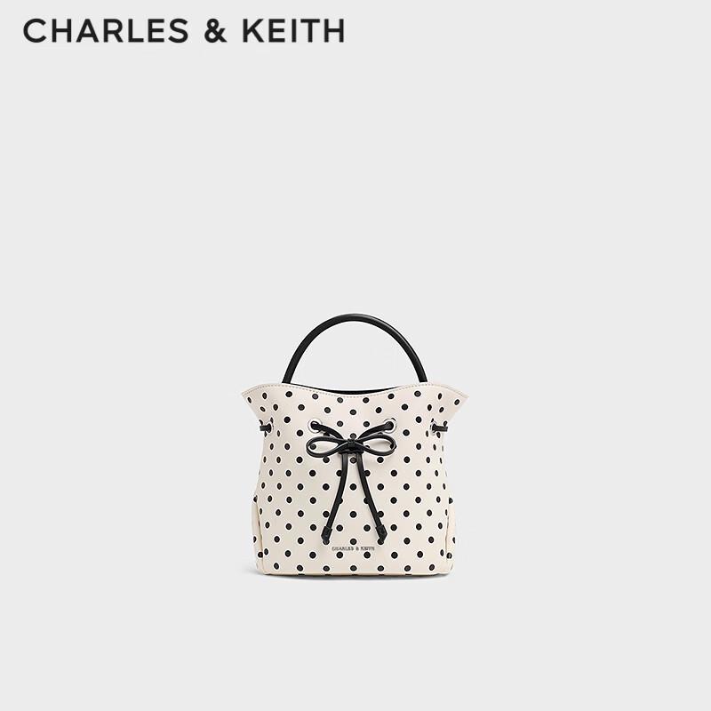Сумка-ведро CHARLES & KEITH в горошек на шнурке, через плечо S