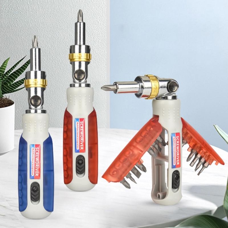 Professional 14 in 1 Ratchet Screwdriver Set, with Precise Interchangeable Bit Suitable for Household Maintenance Tasks