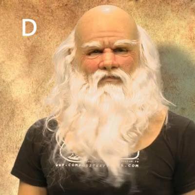 Christmas Cosplay Fun Realistic Human Skin Santa Claus Mask White Beard Old Man (Christmas Items)