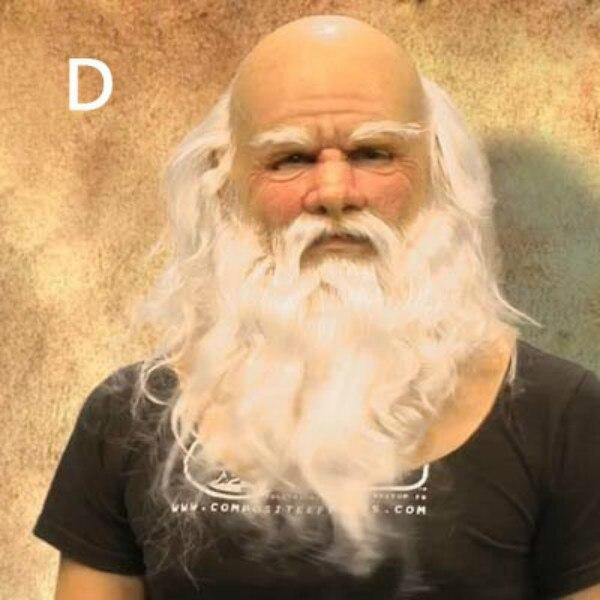 Vánoční Cosplay Zábava Realistická Lidská Kůže Maska Santa Clause Bílý Vous Starý Muž (Vánoční zboží)