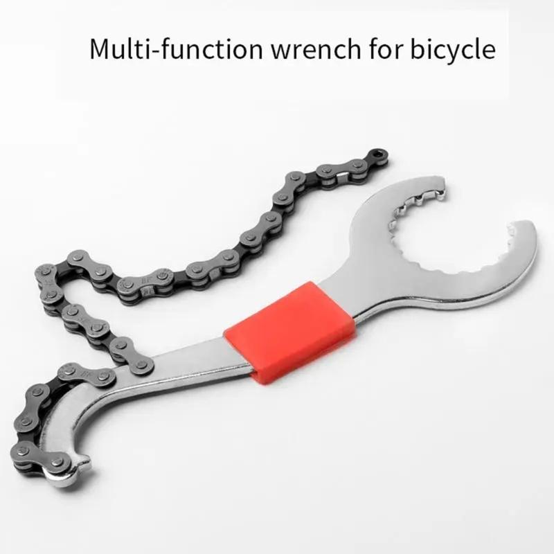 Bicycles Cassette Flywheel Removal Tool with Chain Whip Road Bike Chain Spanners For Smooth And Quick Bike Maintenance