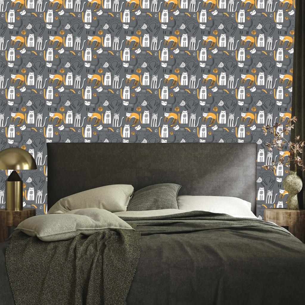 Scandinavian style Cats wallpaper for living room and bedroom 50x1000